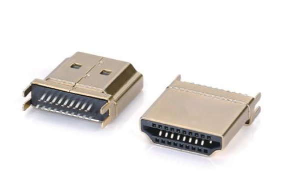 HDMI A TYPE公頭外殼有筋?yuàn)A板0.8~1.6(彎端)