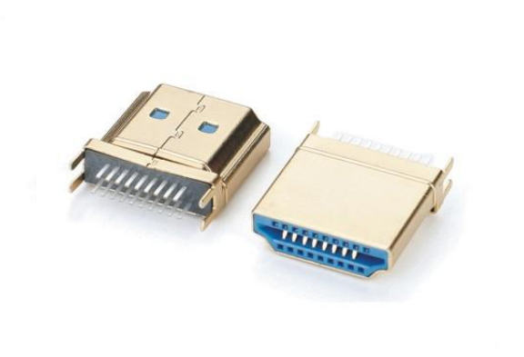 HDMI A TYPE公頭外殼有筋?yuàn)A板0.8~1.6(直端)
