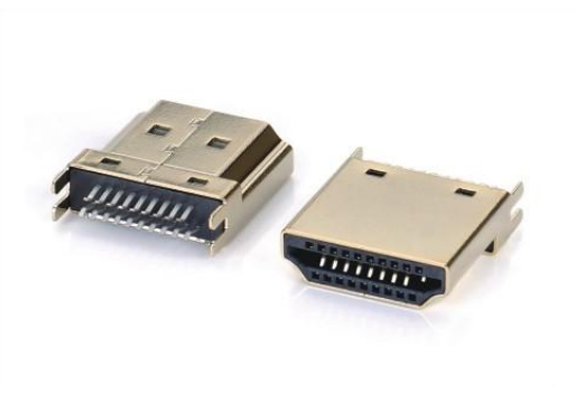 HDMI A TYPE公頭外殼無(wú)筋帶孔夾板0.8~1.6(彎端)